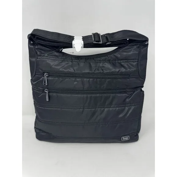 Lug Womens Cable Car Large Satchel Tote Crossbody Bag Purse Black EUC 12 X 15” - Picture 1 of 14